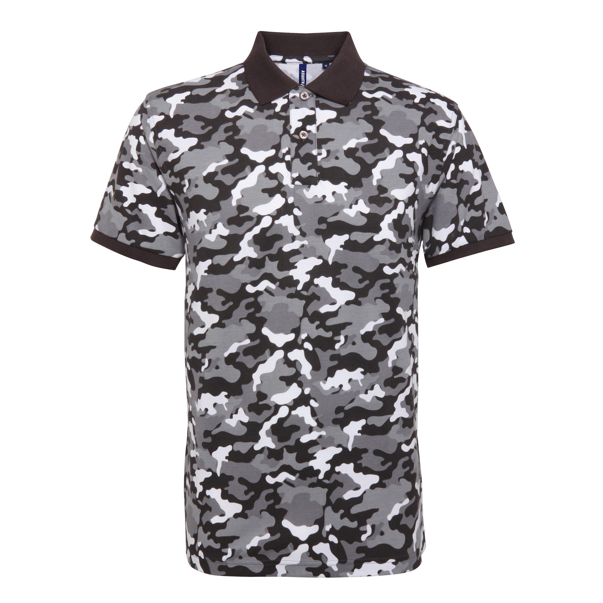 Asquith & Fox Mens Short Sleeve Camo Print Polo Shirt