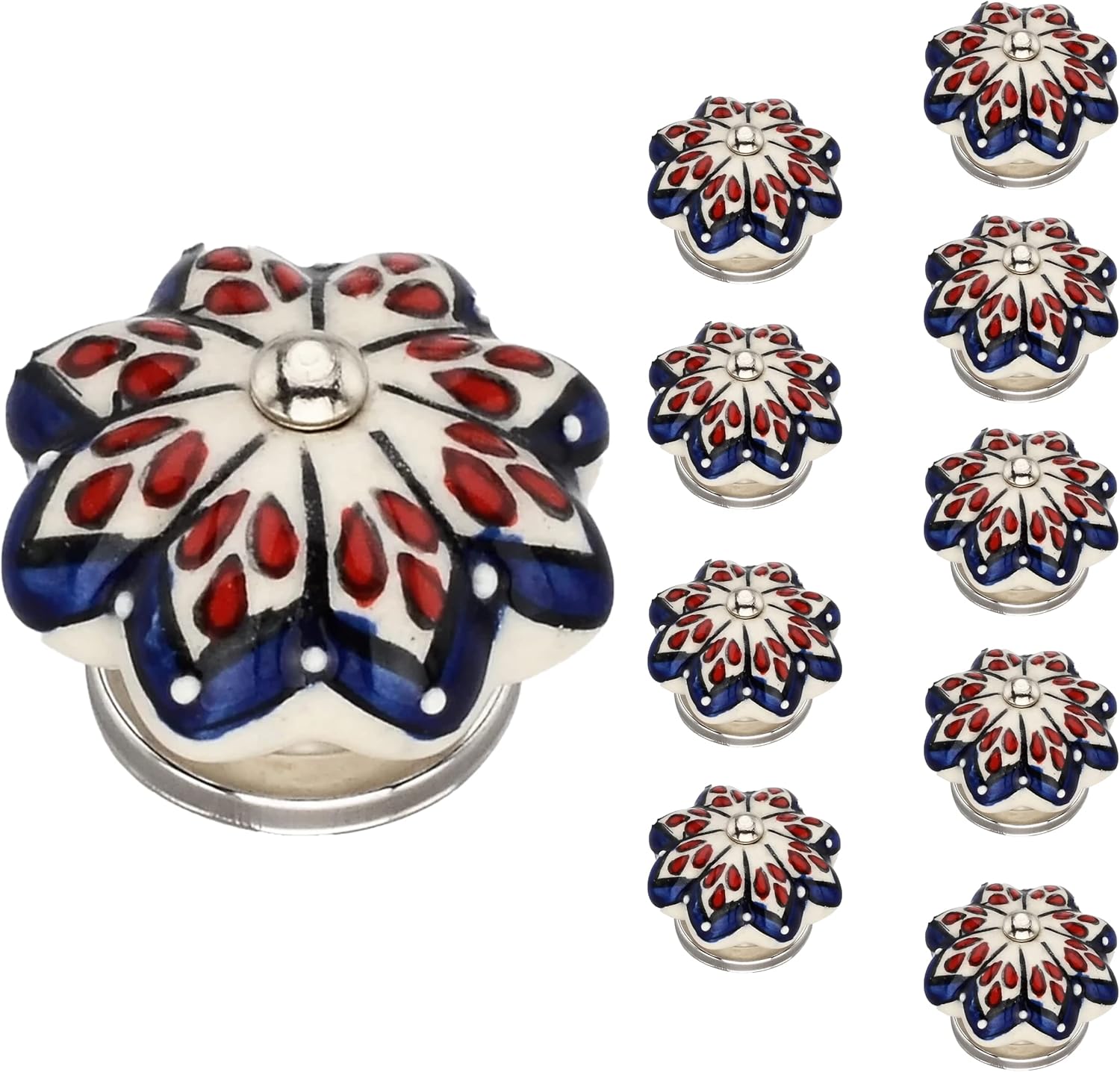 Ceramic Cabinet Knobs 10 Pack Austin 1-2/3 in. Ceramic Cabinet Knob Ceramic Knobs Drawer Knobs Drawer Pull Knobs for Kitchen Cabinet Bathroom Drawer Wardrobe Cabinet