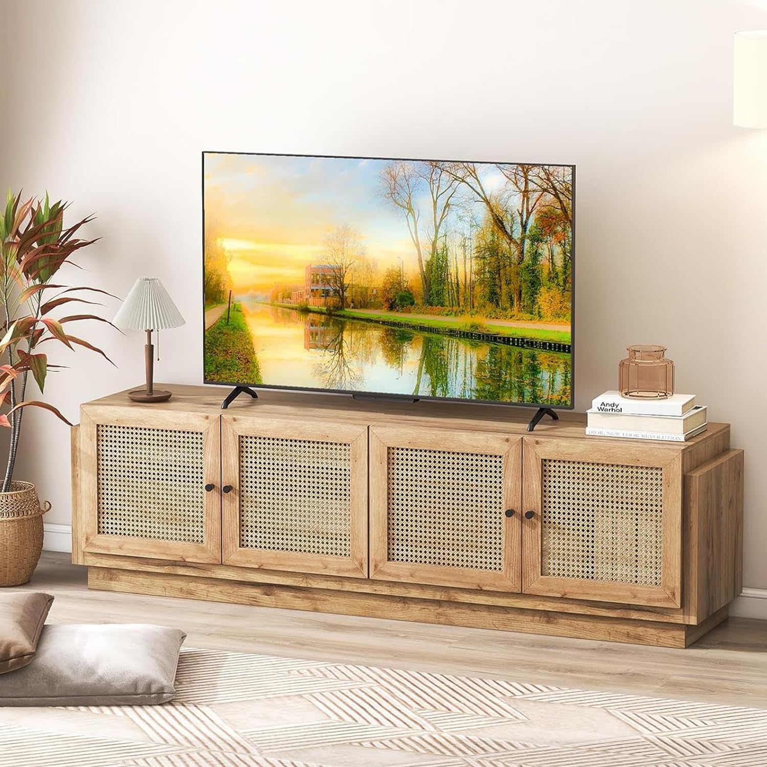 Giantex Farmhouse TV Stand for TVs up to 75