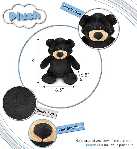 Miniatura 3 de DolliBu Peluche de oso negro  Suave oso negro abrazable adorable juguete de peluche de oso de tiempo de juego lindo regalo de peluche de vida