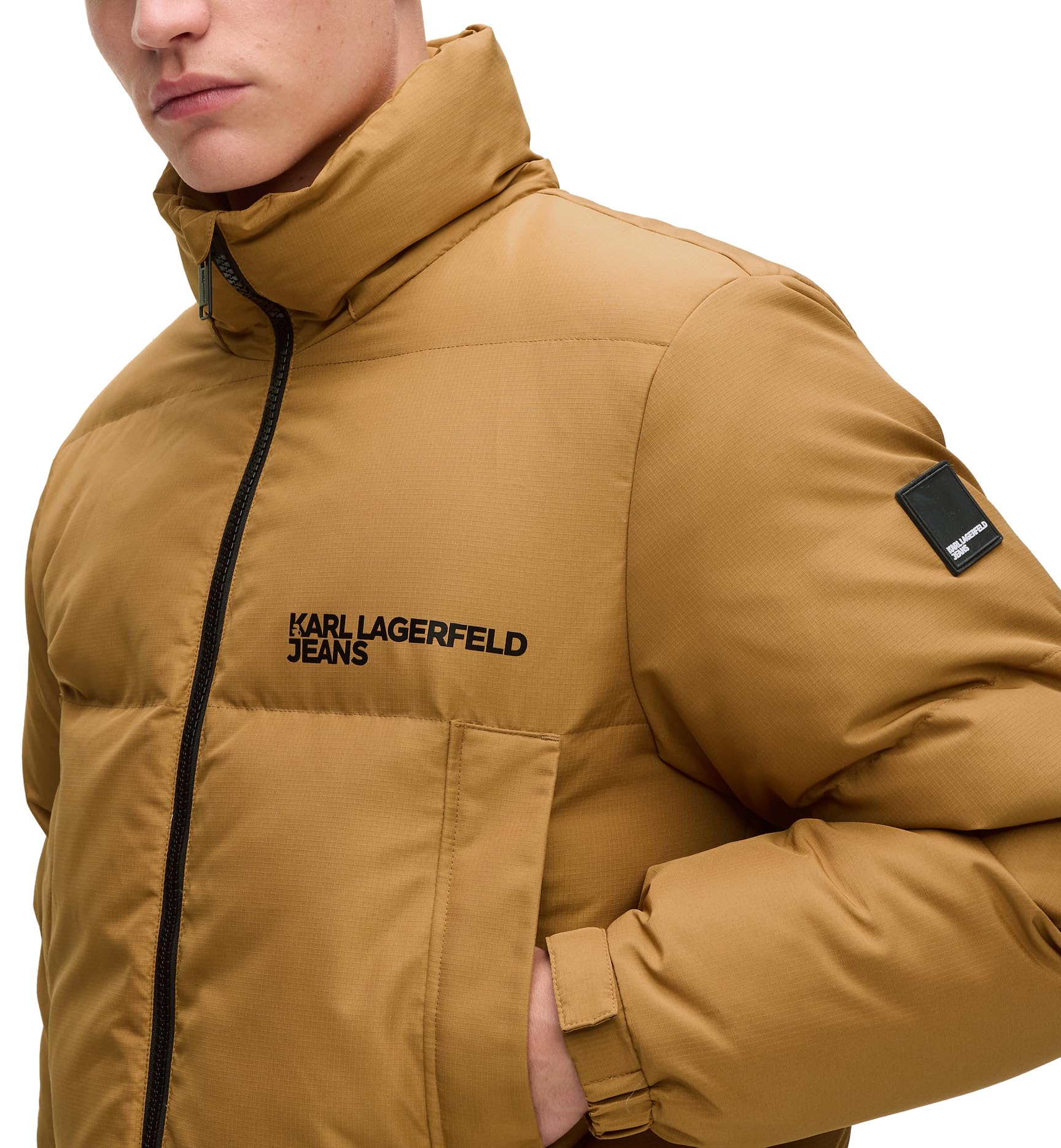 Jeansy Karl Lagerfeld, Męskie, Pikowane, Regular Fit, Brązowy, XXL