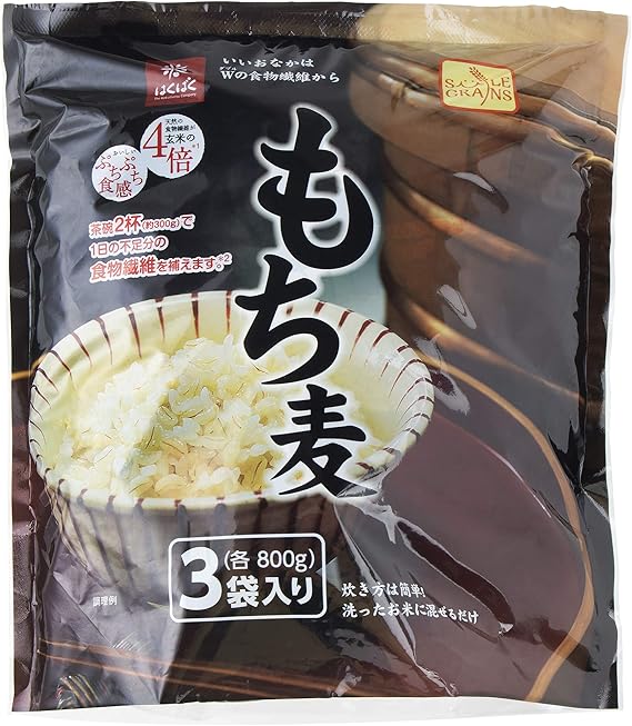 Amazon Amazon限定ブランド はくばく Smilegrains もち麦 800g 3袋 Smilegrains スマイルグレインズ 大麦 押麦 通販