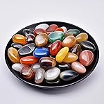 SigMntun Colorful Agate Healing Crystal Stone Set - 24 Pieces, 0.6 Natural & Polished Stones for Healing, Meditation, Reiki, Chakra, Crafting & Decoration