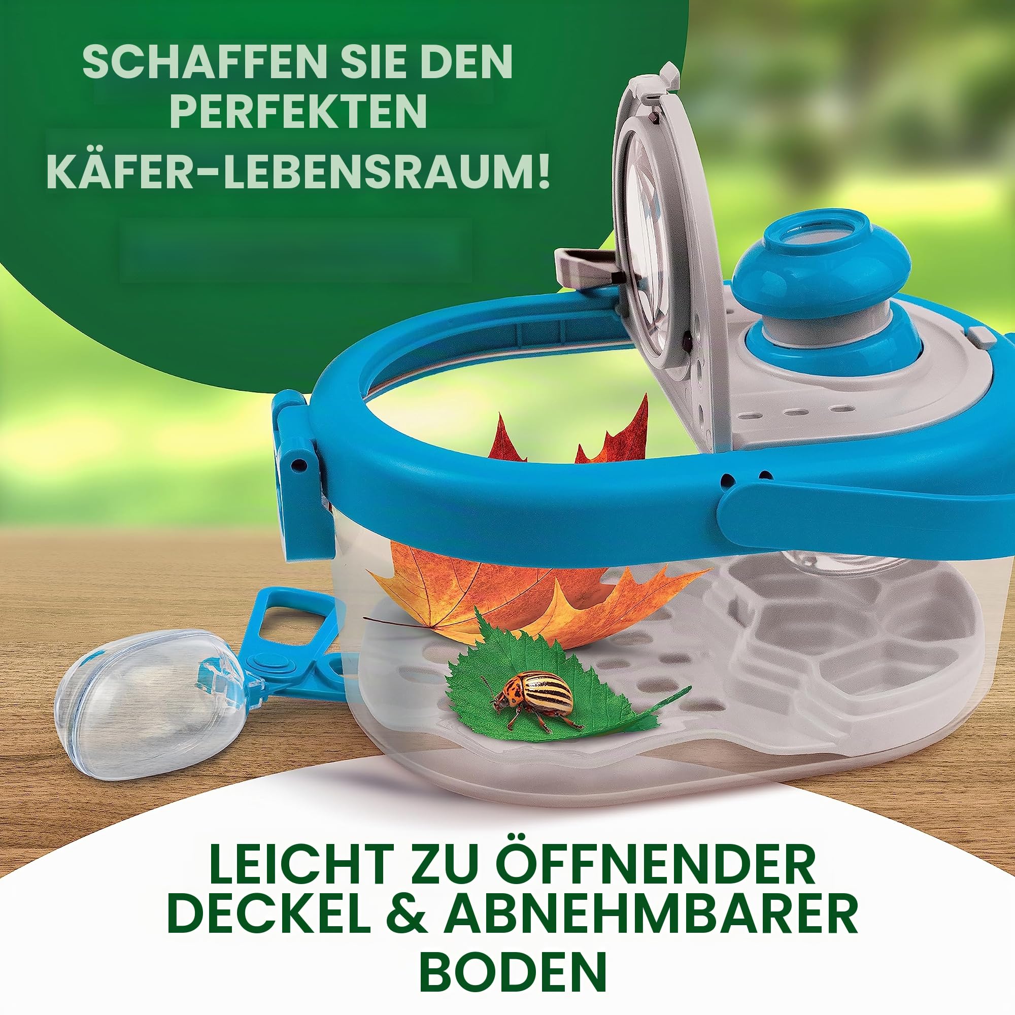NATIONAL GEOGRAPHIC Insektenfänger-Set für Kinder - Insektenhabitat mit Vergrößerungsglas, Insektenfänger, Pinzette & Lernleitfaden, Insektenbox, Outdoor-Spielzeug, Insektenkäfig, Insektenbehälter
