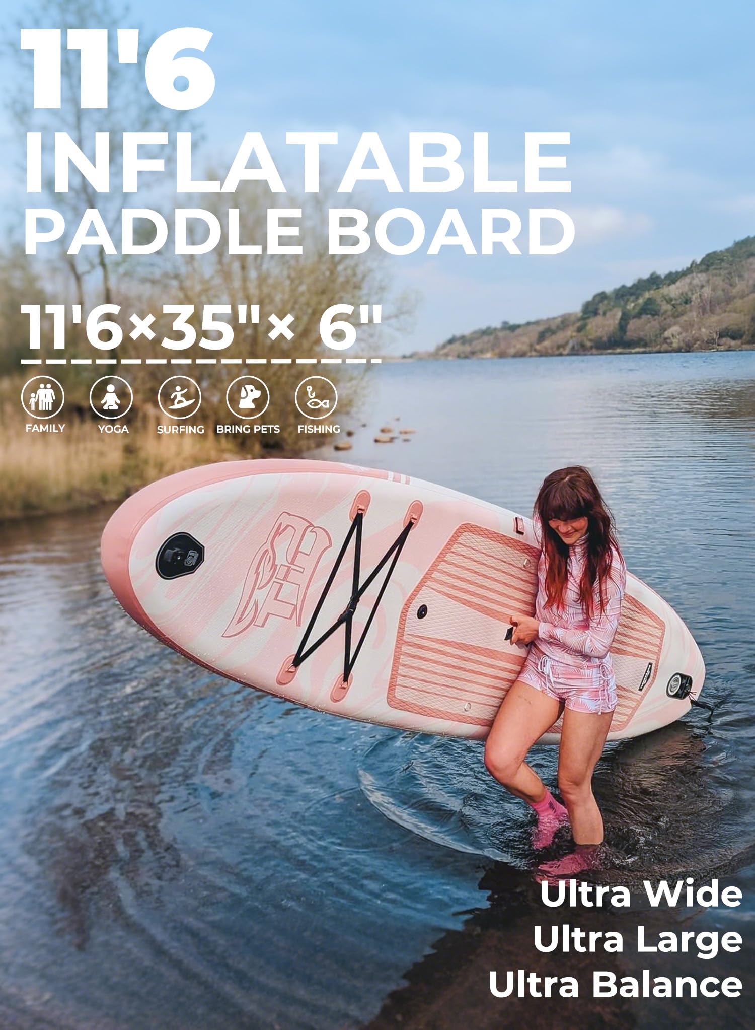TIGERXBANG Tabla Paddle Surf Hinchable con Accesorios Premium Tabla Sup Padel Surf Stand Up Padding Board para Adultos/Niños Sup