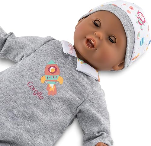 Miniatura 5 de Corolle Bébé Calin Marius - Muñeca de bebé suave de 12 pulgadas con aroma a vainilla, traje rosa y ojos durmientes para niñas de 18 meses en