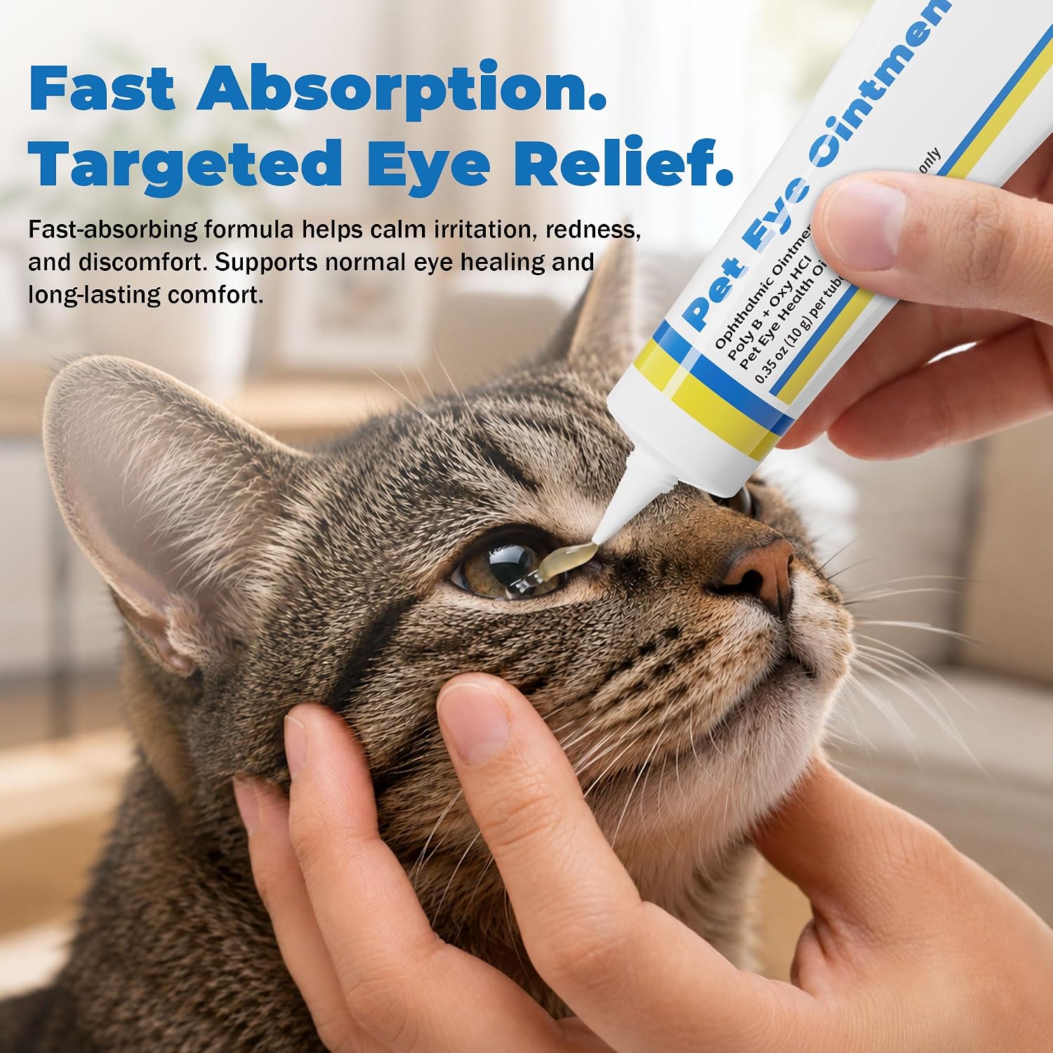 Pet Eye Health for Cats, Dogs, Kittens, Puppies, Horses, Birds,Cattle & Sheep, Daily Eye Care Formula, 3 x 10g Tubes thumbnail