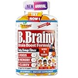 B.Brainy Focus Gummies for Kids & Teens, Kids Focus and Attention Supplements, Brain Focus Vitamins, Vegan Omega 3 EPA/DHA, Support Memory, Clarity, Concentration, Low Sugar 60 Gummies