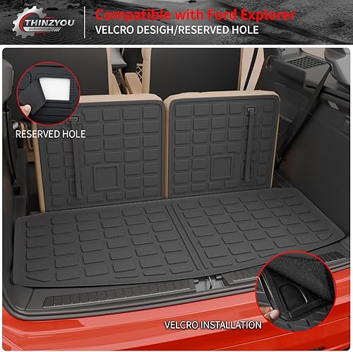 Vista 201 de Alfombrilla de carga compatible con Nissan Pathfinder 2022-2024 2025, forro de carga TPE para todo tipo de clima, accesorios Pathfinder 2023