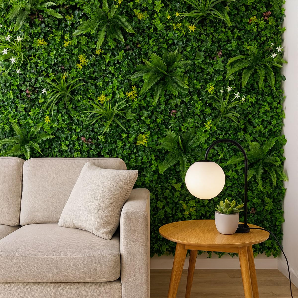 SYNTHAIETIK Lot de 5 Murs Artificiels Modèle Vegetal Chic Le Mur VégétalChic Artificiel est Une création Exclusive en édition limitée, conçue pour Les Amateurs de décors Premium (1M x 1M, 5, Unite)