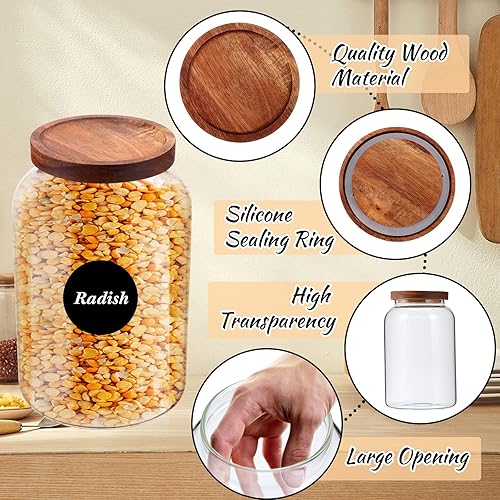 Miniatura 3 de Tarro de vidrio grande de boca ancha con tapa juego de 2 recipientes de vidrio de 95 onzas947fl oz tarros de vidrio herméticos para almacenamiento
