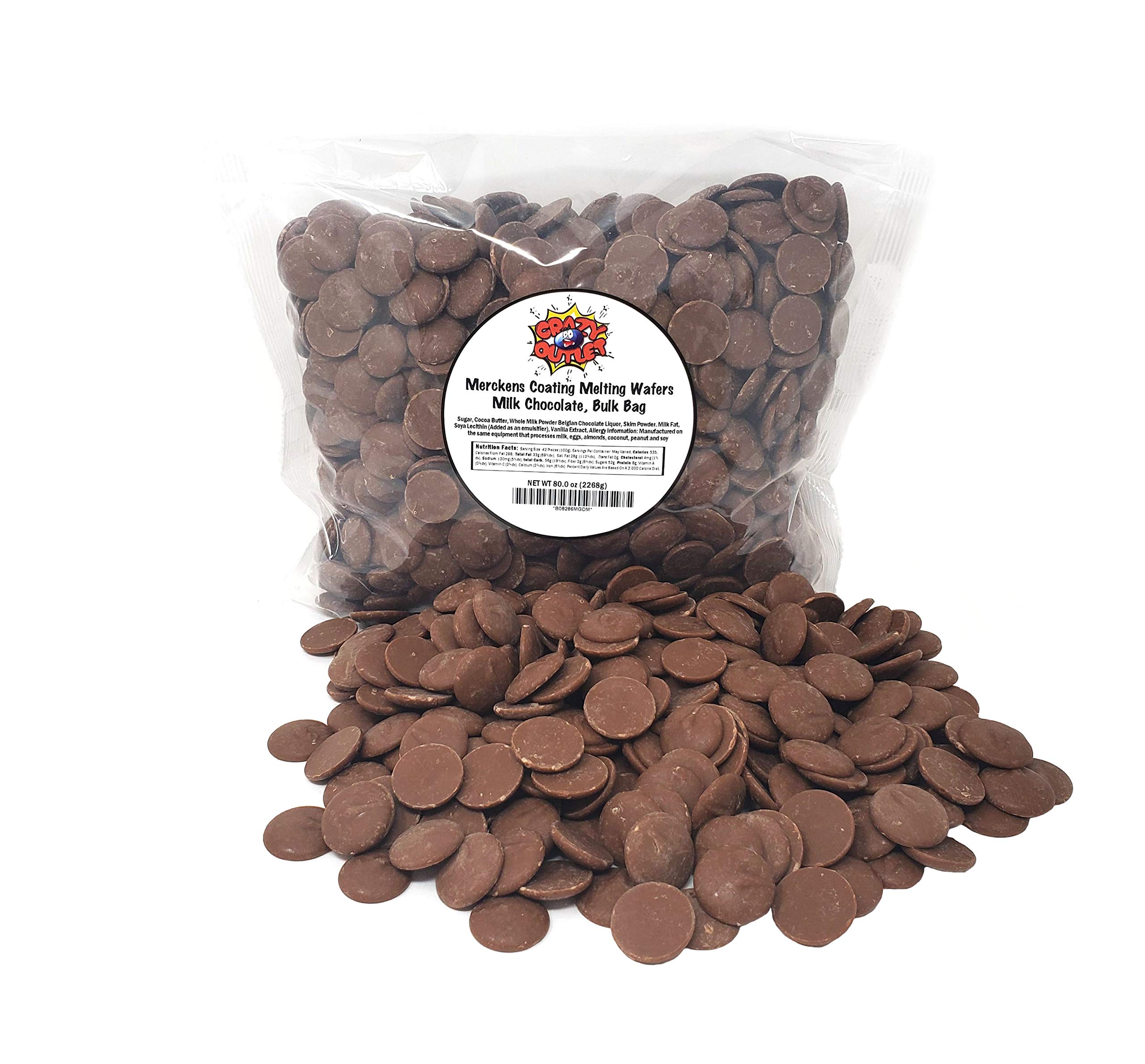 CrazyOutlet Merckens Milk Chocolate Coating Melting Wafers Baking Candy