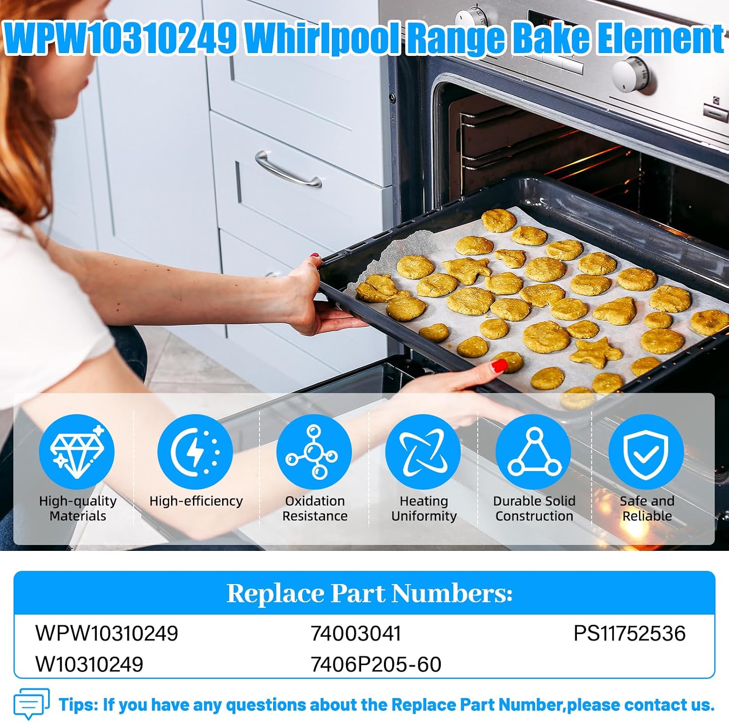 UPGRADE WPW10310249 Range Oven Bake Element Compatible with Whirlpool Maytag Amana Range Stove Ovens Coil Parts,W10310249 Whirlpool Oven Heating Element Coil CE35200AAV WPW10310249 Broil Element | WPW10310249 Whirlpool Oven Heating Element