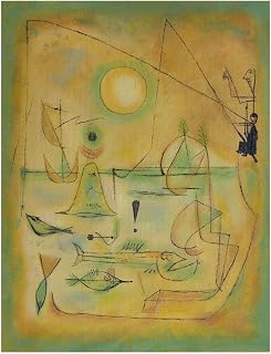 They're Biting - Paul Klee high quality hand-painted oil painting reproduction,Room Wall Abstract Decorations,Fishing Art,kids room wall art