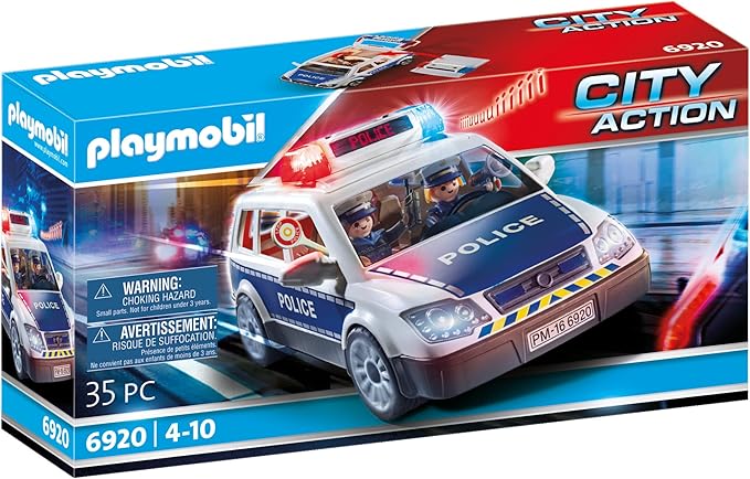 PLAYMOBIL City Action 6920 Police Car with Lights and Sound, Ages 5