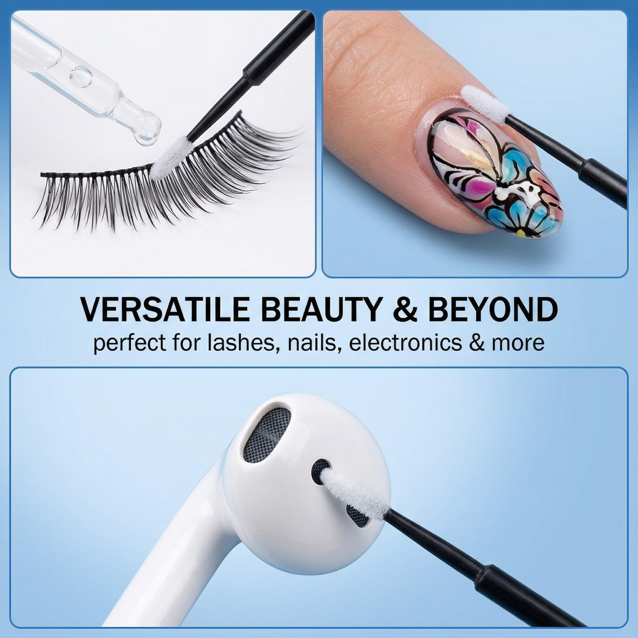 200 piezas pinceles desechables para labios pestañas aplicadores microfibra extensiones maquillaje