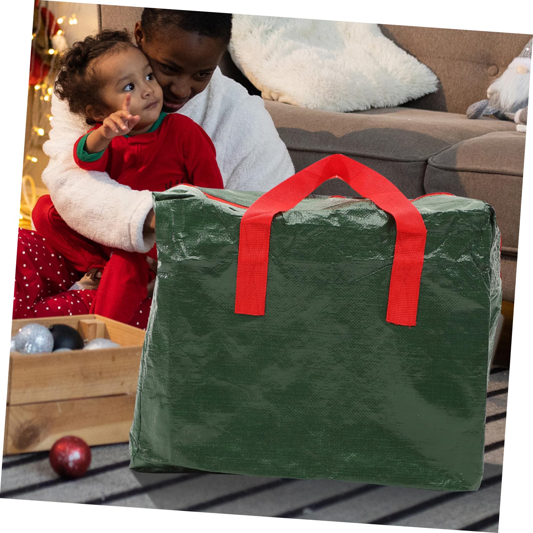PRETYZOOM 3 Pezzi Sacchetto Di Immagazzinaggio Borsa Per Albero Di Natale Borsa A Mano Organizzatore Di Immagazzinaggio Custodia Per Esterni Decorazioni Natalizie Custodia Per Albero