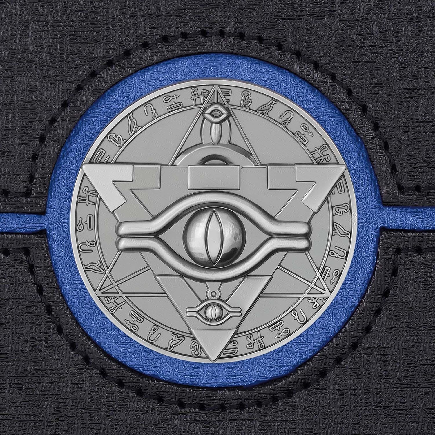 Kabinka Commander Deck Box for MTG with Dice Tray, Yugioh Deck Box with Metal Emblem, Holds 100 Double-Sleeved Cards for TCG, Cards Storage Case with 35PT Magnetic Card Holder (Black& Blue, Puzzle)