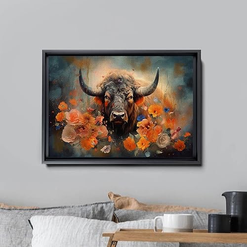 Miniatura 3 de Buffalo Bison Landscape, Watercolor Mixed Media Art Print for Canvas or Metal
