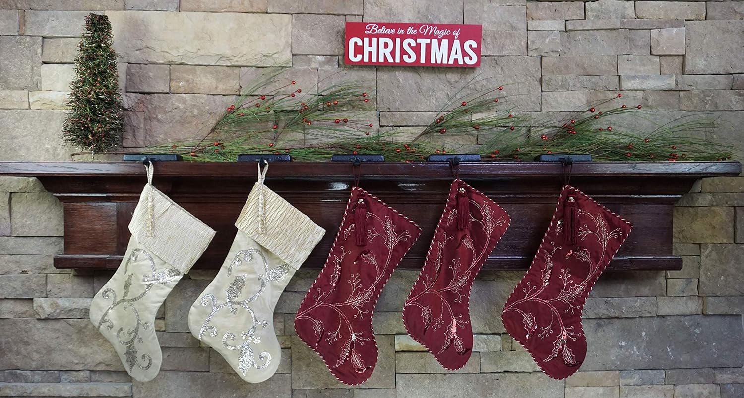 Lulu Decor, Christmas Stocking Holder Bases, Weighs 2 lbs 11 oz Each, Set of 6, Strong Heavy Stocking Holders