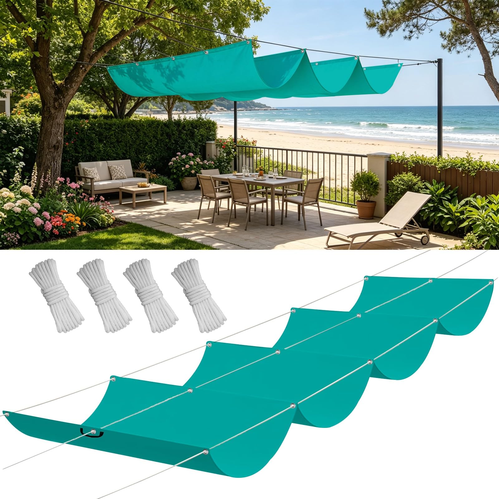 Voile d'ombrage bleu ciel pour patio extérieur créez un coin de fraîcheur dans le jardin