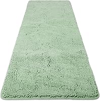 Vista 263 de Yeaban Juego de alfombras de baño verde manzana 2 piezas (20" x 32" y 17" x 24"), tapetes de baño de felpilla gruesa Alfombras de baño absorbentes