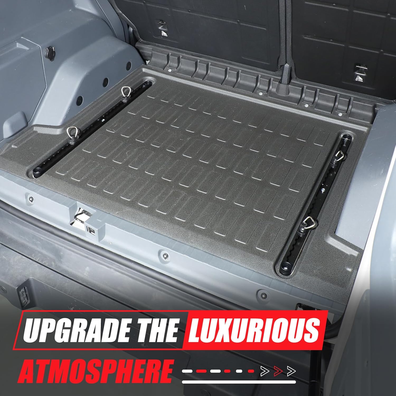 Interior Utility Rails for INEOS Grenadier Accessories 2020-2026, Rear Trunk Floor Expansion Rail Slot Utility Tie-Down Rail, Inner Rear Cargo Floor L-Track Rails Rack Shelves, Aluminum Alloy (Black)