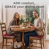 AddGrace Lot de 4 coussins extra épais pour chaises de salle à manger, antidérapants, coussins doux pour chaises de cuisine, avec attaches, 40 x 40 x 10 cm, rouge - 7