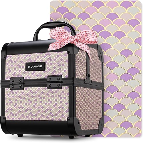 Vista 84 de BYOOTIQUE Cosmetology - Estuche rodante para almacenamiento de uñas, carrito de almacenamiento para maquillaje, maleta de peluquería de viaje