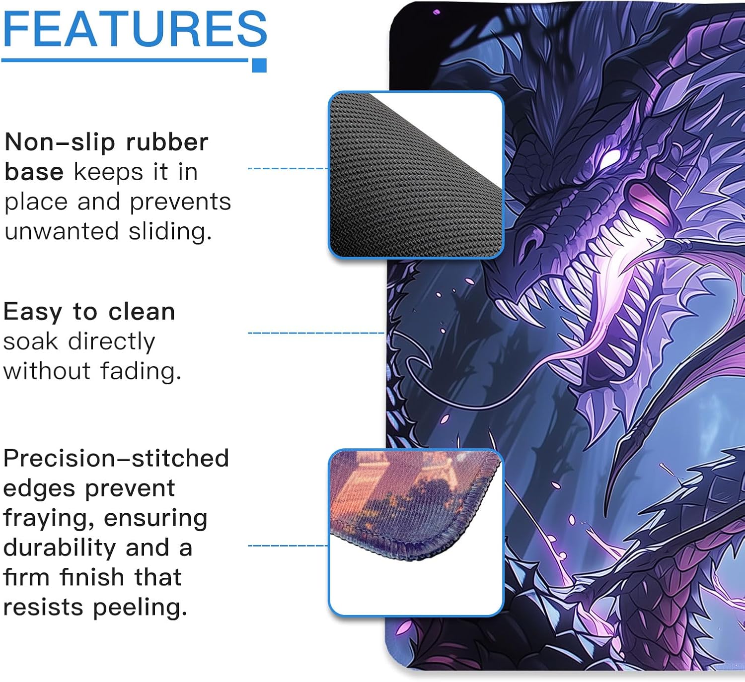 Anime Girl Waifu Large Mouse Pad XL, Dark Fantasy Succubus Demon Gaming Pad, Keyboard Big Mats for PC, Game Room Desktop Decor, Non-Slip Full Desk Mat, 80x40cm 31″x16″ image 5
