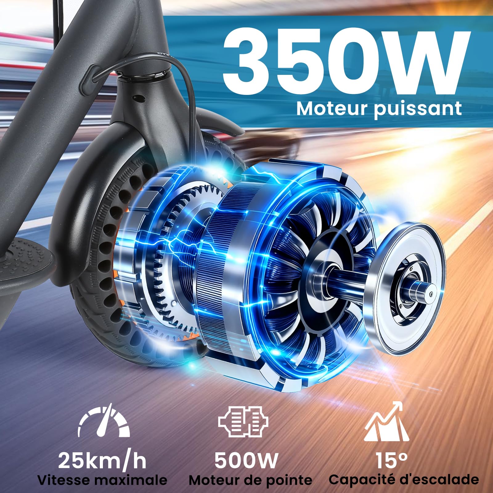Trottinette Electrique, Moteur 500W/25KM/H, Autonomie de 20 km, Batterie 36V 5.2AH, 8.5'' Pneu Anti-crevaison, Trottinette Électriques Adulte Pliable, avec Double Frein, APP