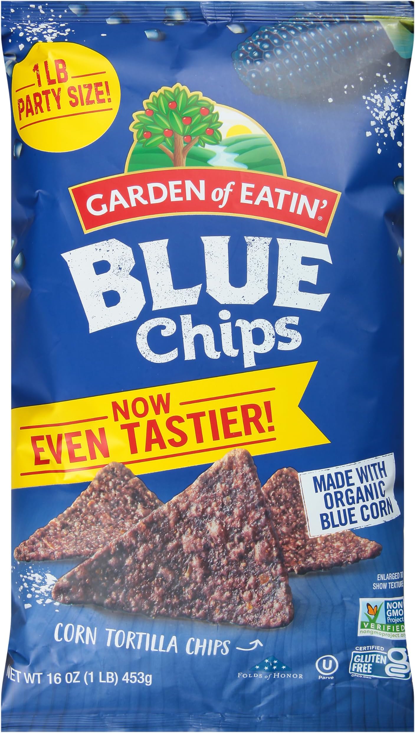 Garden of Eatin' Blue Corn Tortilla Chips, Blue Chips, 1 lb bag