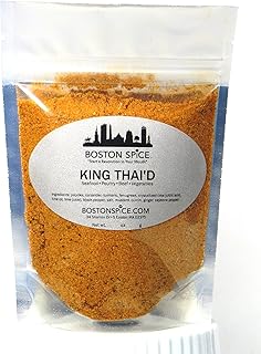 Boston Spice King Thai'd Gourmet Handmade Thai Asian Oriental Chinese Seasoning Blend Chicken Poultry Wings Seafood Shrimp Fish Cod Haddock Salmon Vegetables Potato Bake Grill Smoker 1/4 Cup 1.3oz/39g