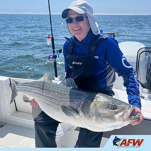 Miniatura 6 de Alambre de pesca americano con rodamiento de bolas negro giratorio (50 piezas), tamaño 6, prueba de 260 libras