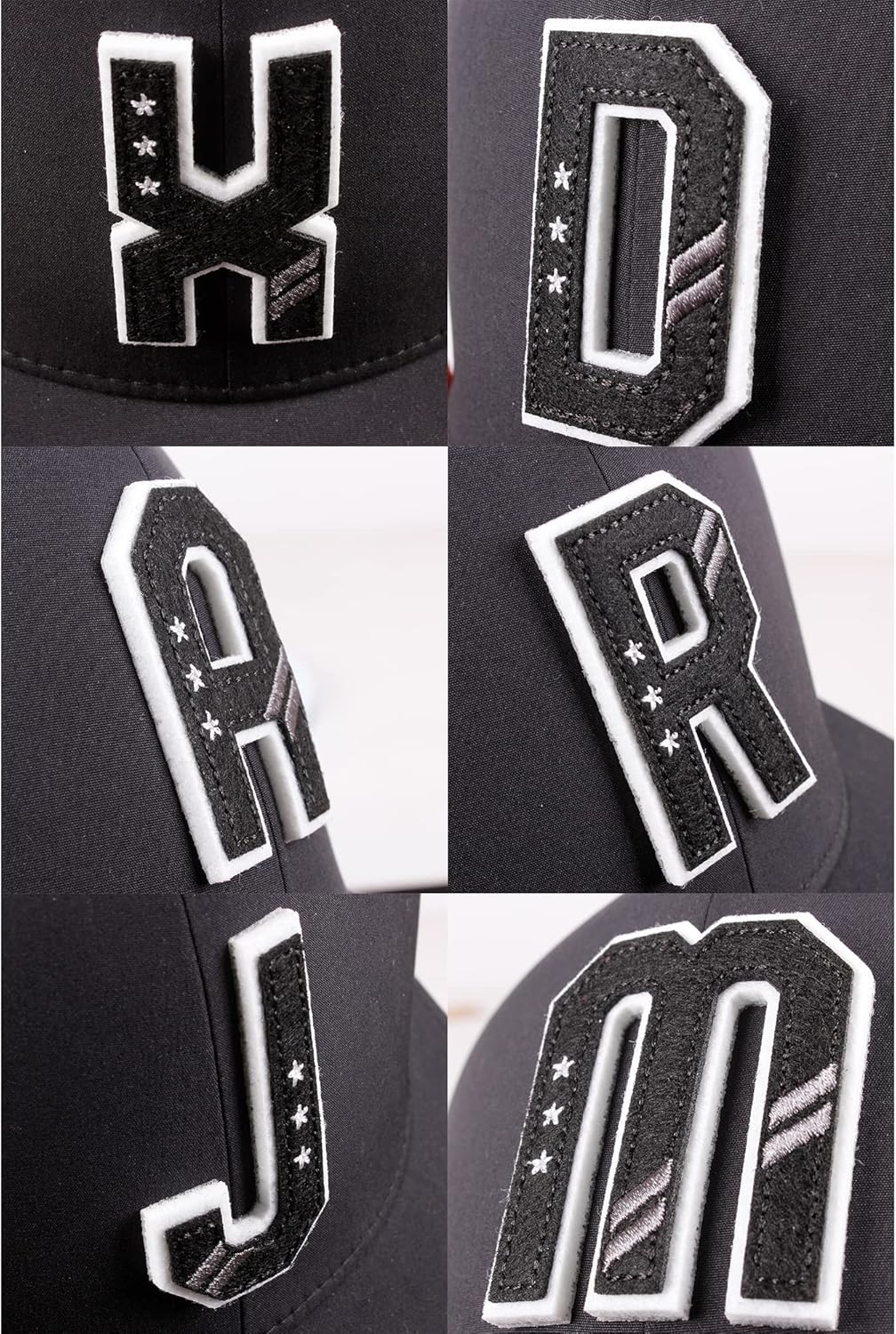 Daxton Classic Snapback 3D Alphabet A to Z Numbers Initials Flat Bill Visor Cap - Image 5