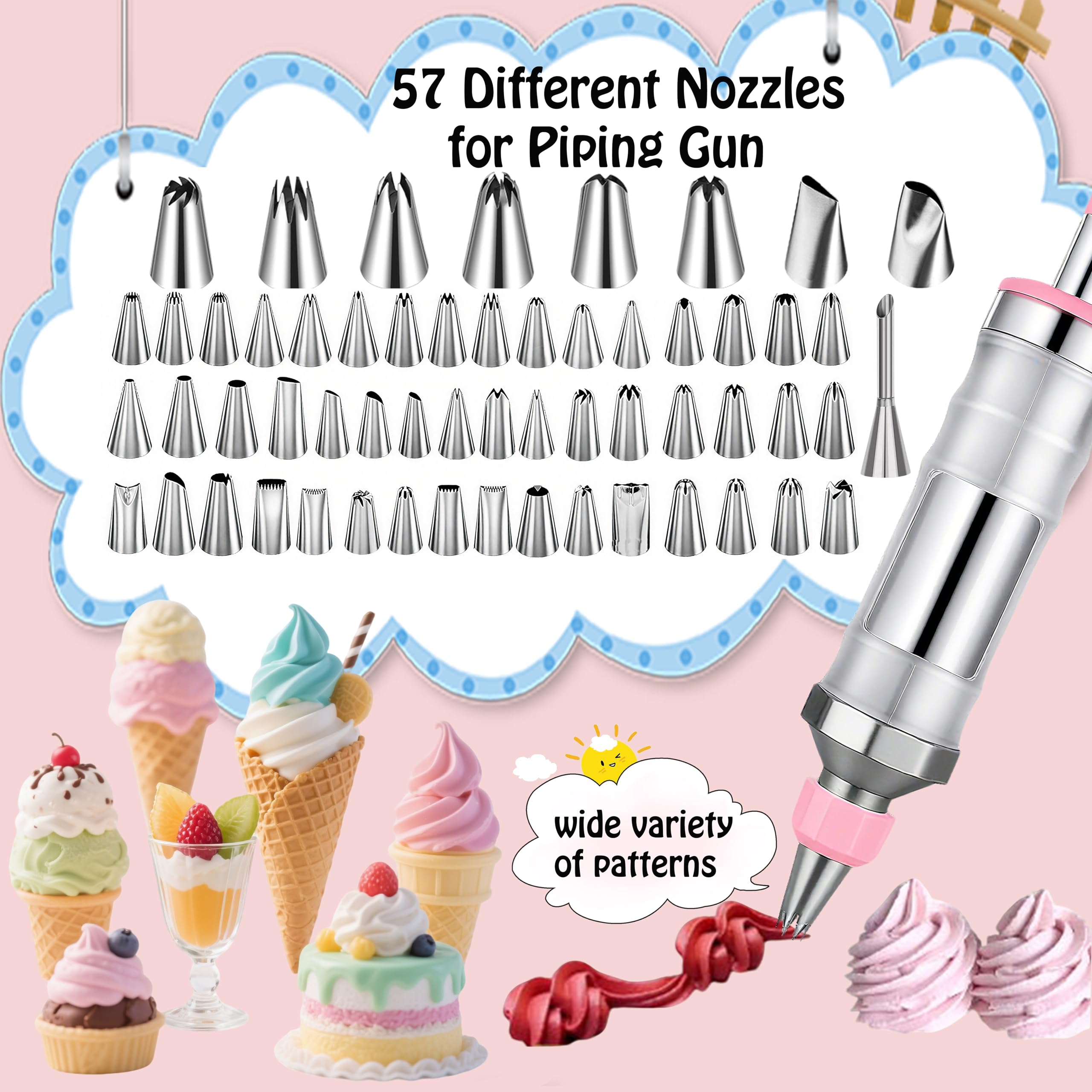 Kuchendekorations-Werkzeug-Set, Dessert-Spritzen-Set mit Aufbewahrungsbox, Spritzbeutel und Spritztüllen-Set für Kekse, Cupcakes und Kuchen, Zuckerguss, Fondant, Dekoration für Anfänger oder Profis