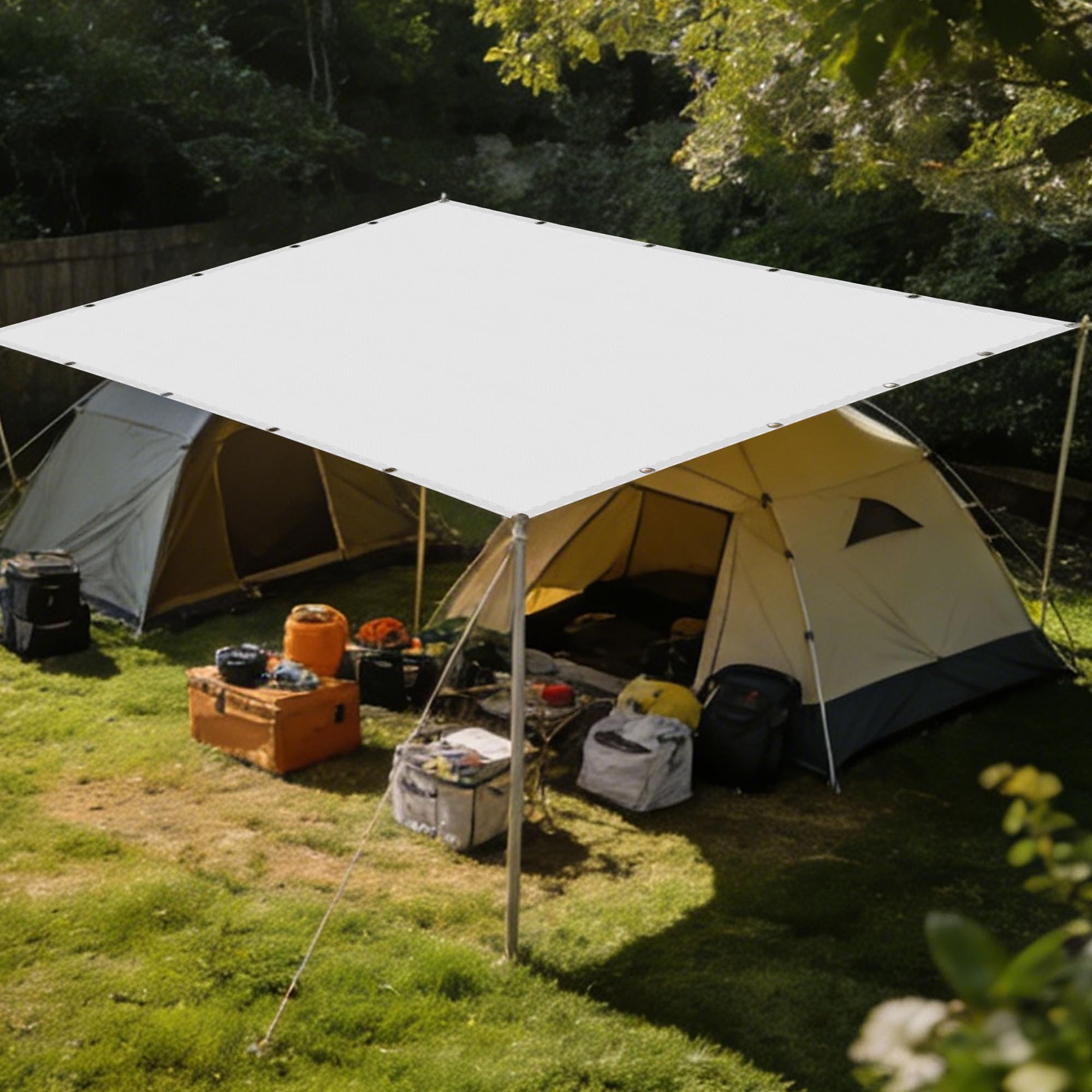Voile d'ombrage carré 2 x 2.5 m blanc toile de jardin haut de gamme
