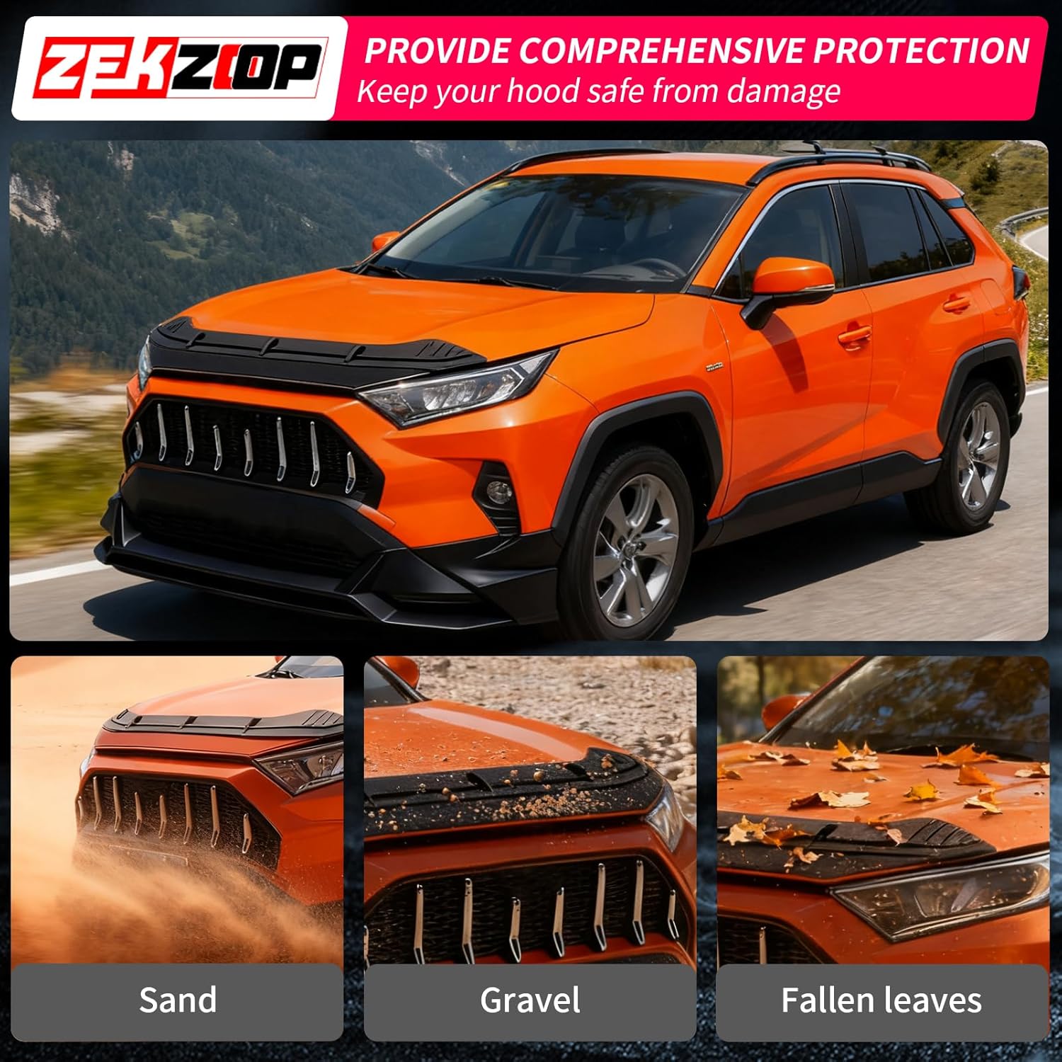 TPE Hood Protector Compatible with 2019-2025 Toyota Rav4 (Not for 2026) Hood Shield Hood Deflector Hood Guard for 2024 RAV4 Accessories