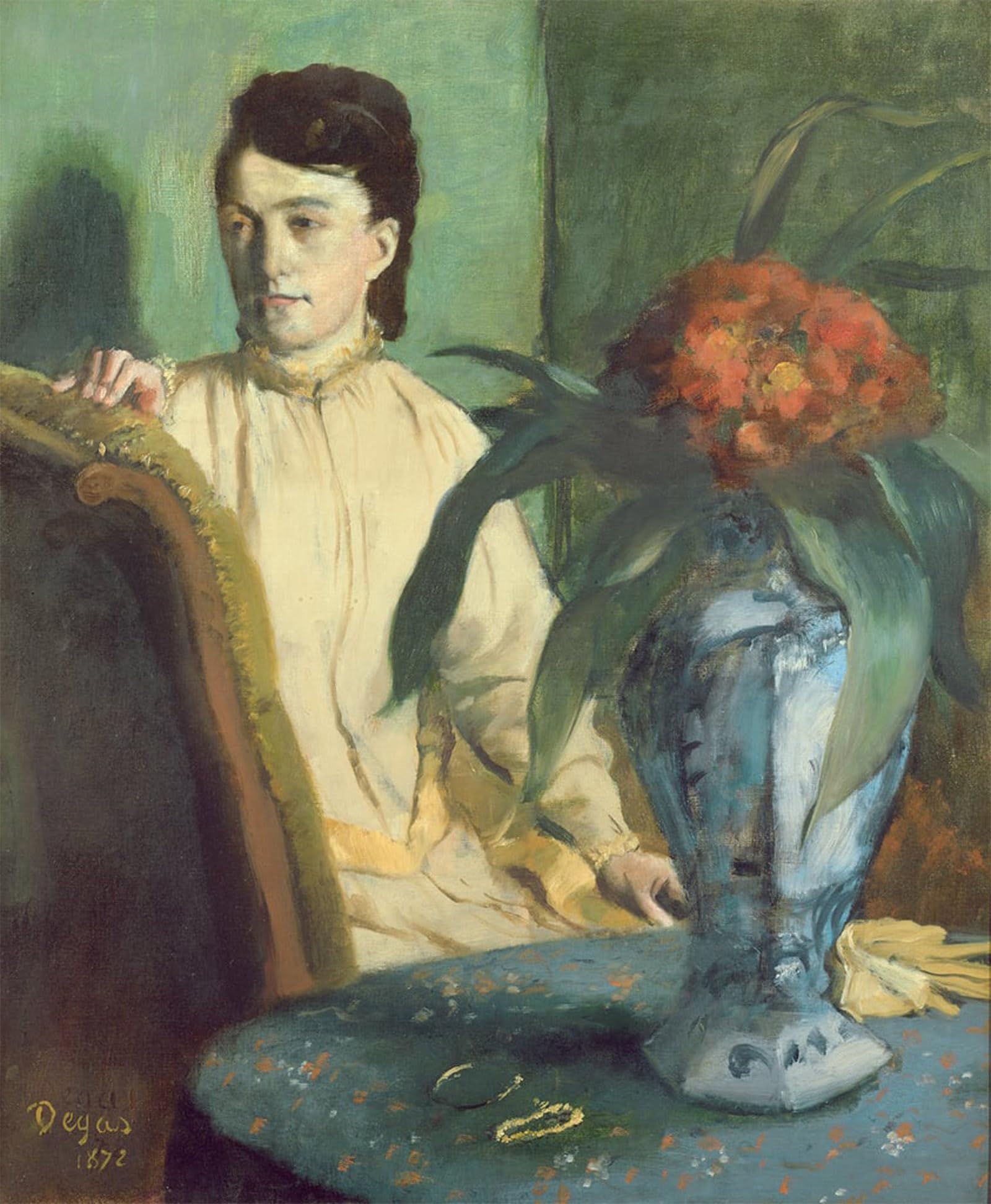 SERENDIPITP Vintage Wall Art Canvas Nordic Poster Canvas Print Picture Woman with the Oriental Vase by Edgar Degas Wall Art Poster for Home Decor 60x90cm