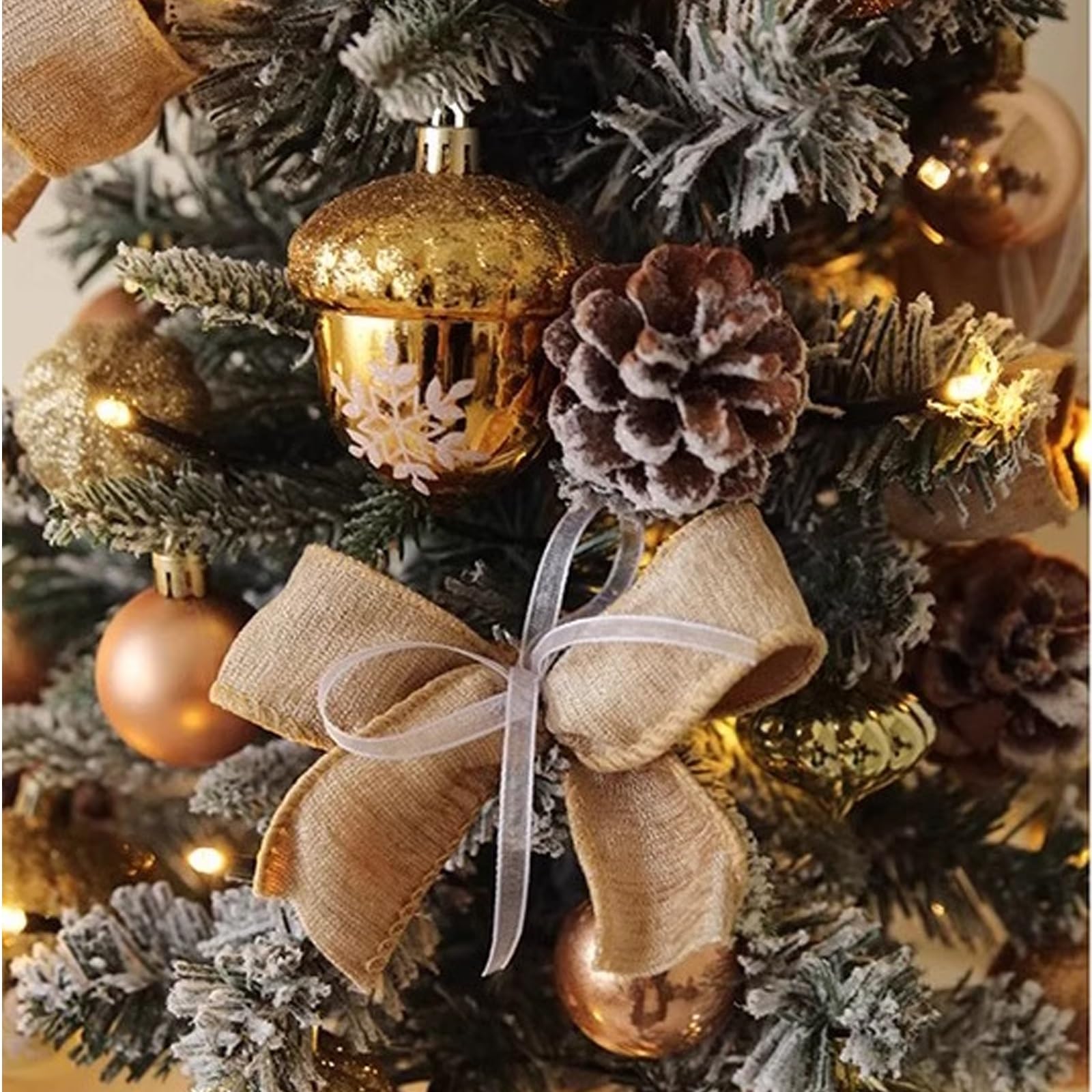 Mini sztuczna choinka na stół, wstępnie udekorowana mała choinka, dekoracje świąteczne na stoły, biura, wejścia, regały, mieszkania(styl 1,45 cm/17,7 cala)