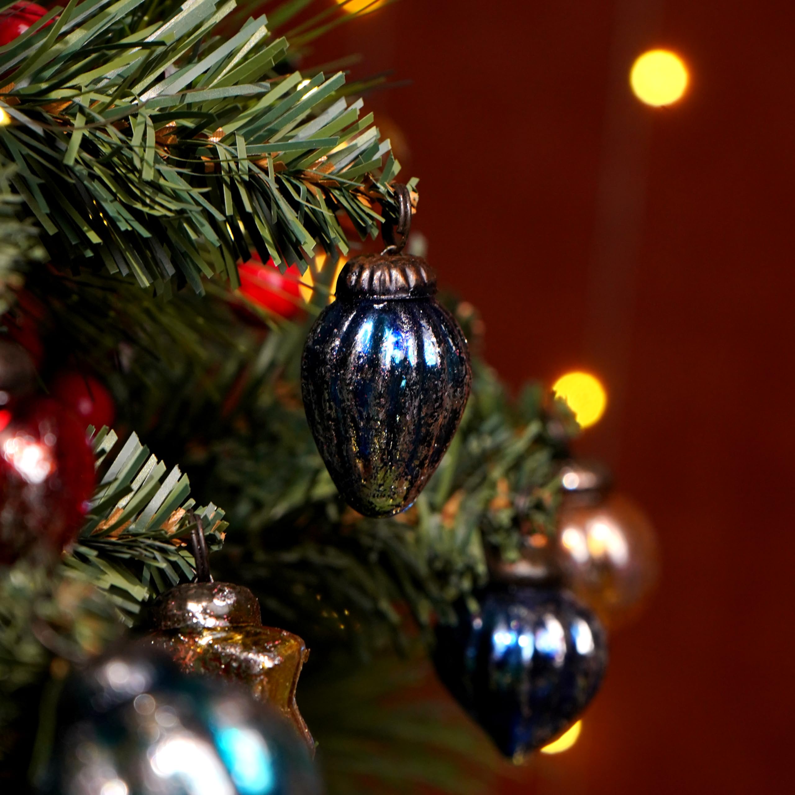 25 Stück Vintage Antik Glas Weihnachten Ornamente Mini Kugeln Retro für Weihnachtsbaum Halloween Neujahr Valentinstag Urlaub Veranstaltungen und Hochzeitsfeier Dekorationen