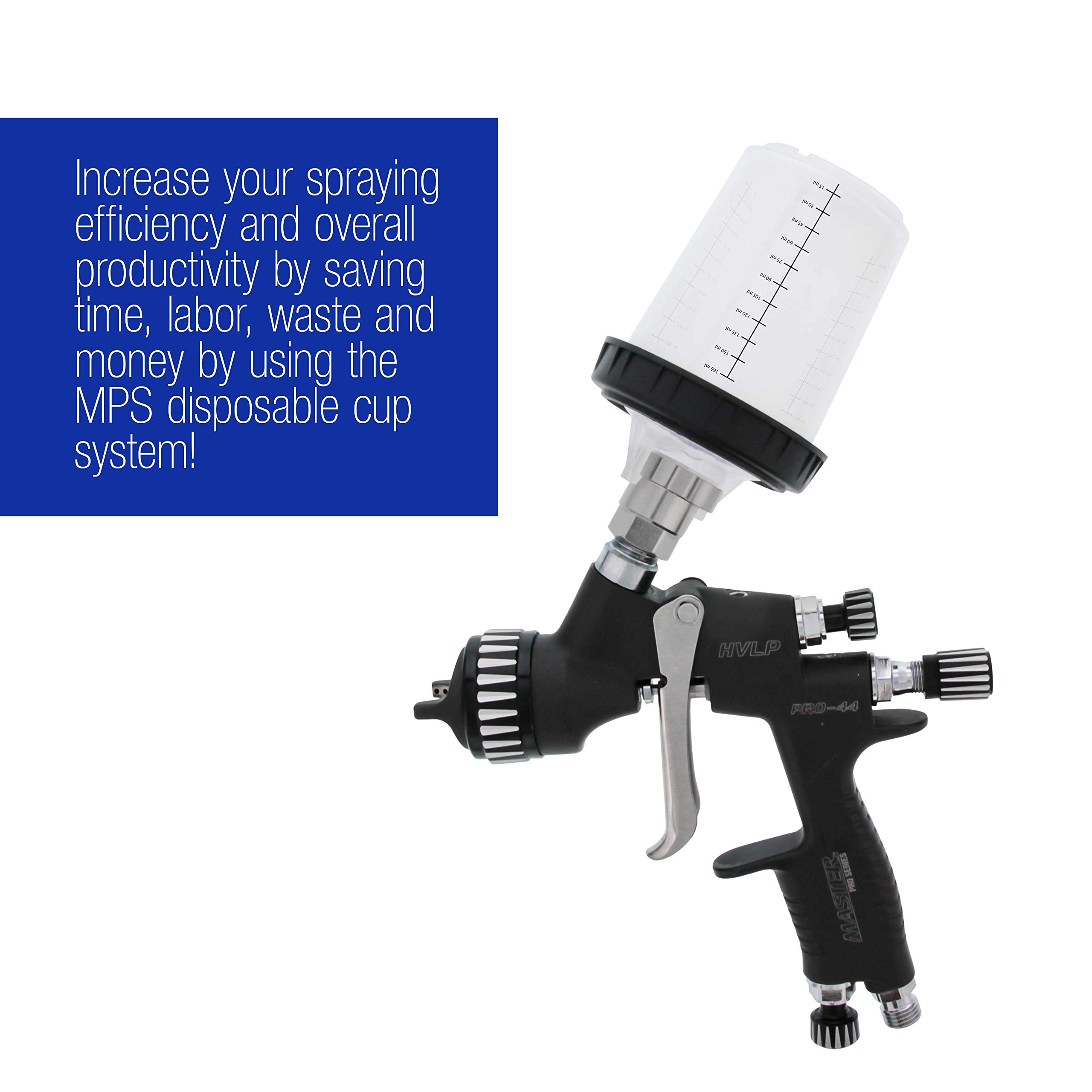 Master Paint System MPS Disposable Paint Spray Gun Cup Liners and Lid