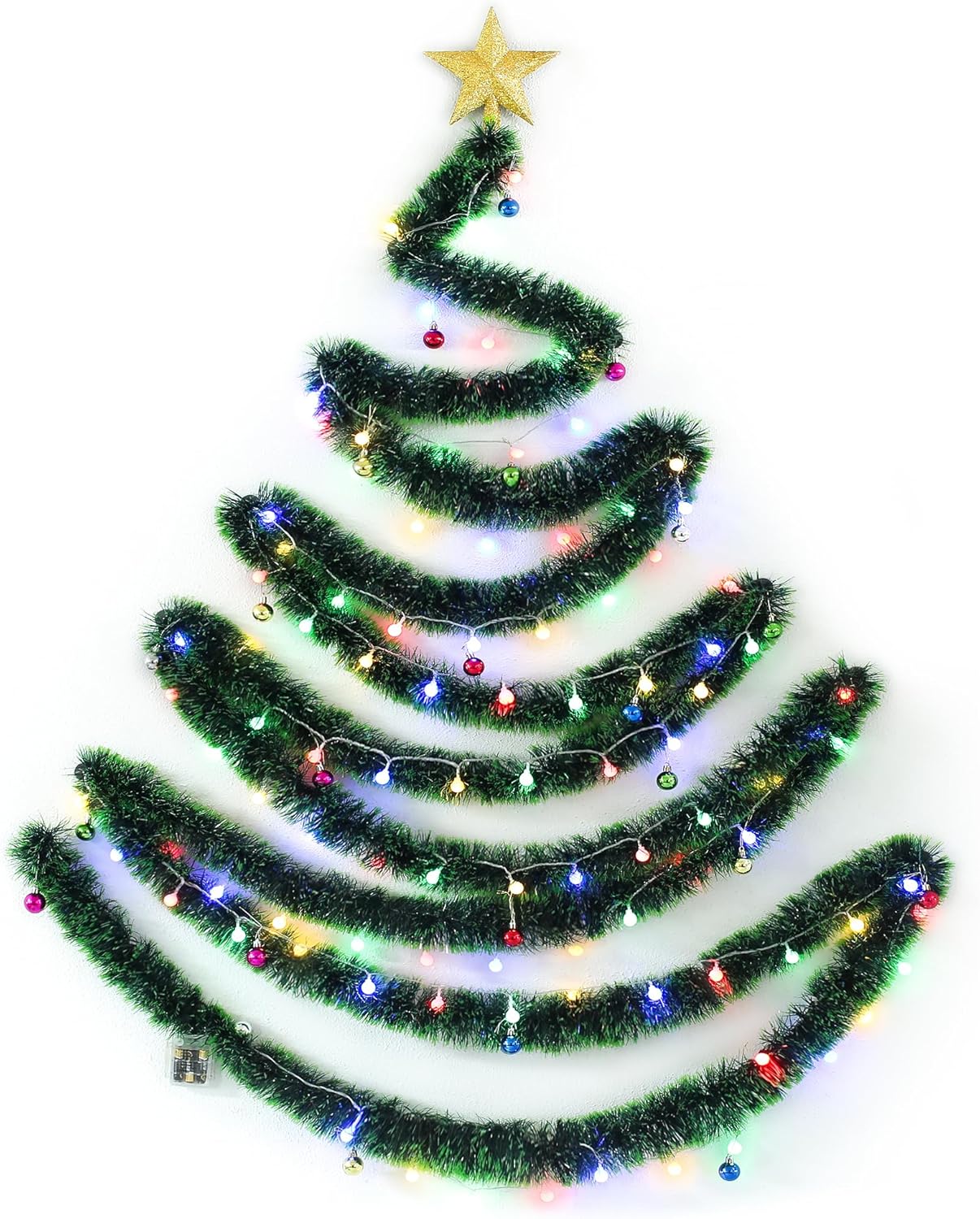 BRILLIHOOD DIY Wall Mounted Christmas Trees with LED RGB Light, Kids Toys Wall Hanging Christmas Tree, Space-Saving Christmas Decor Ideas for Small Space Home Holiday Decoration