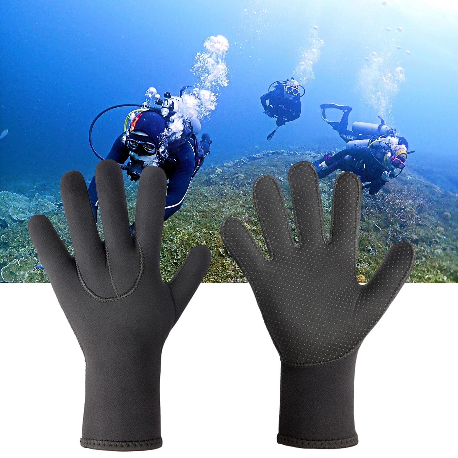 Shurhome 3mm Neoprene Diving Gloves Men Women Swimming Gloves Warm Wetsuit Gloves for Surfing Snorkeling Hunting