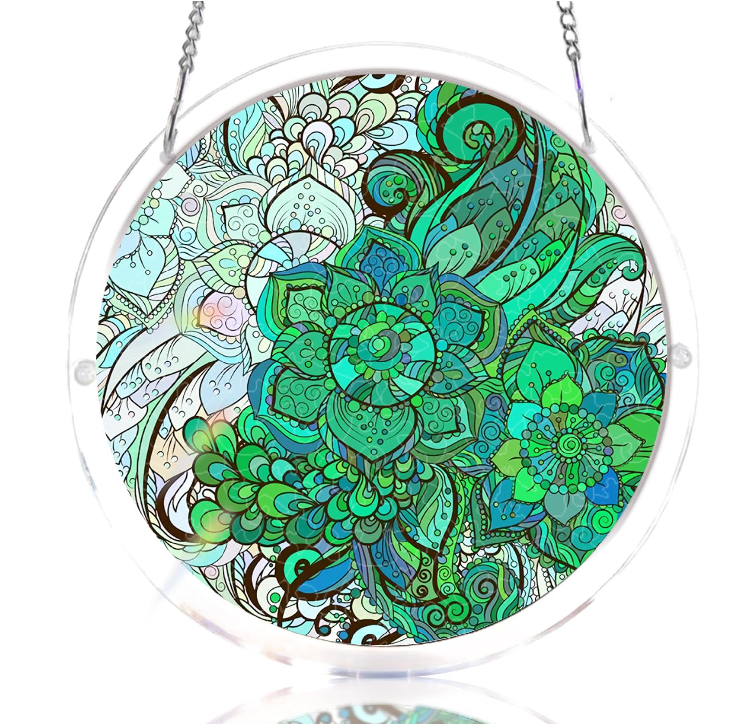 WOODBESTS Acrylic Suncatcher Puzzles, Suncatcher for Doors Garden Window Hanging, Flowers and Hummingbird Puzzle, Birthday for Lover (S - 7.4 * 7.4 in)