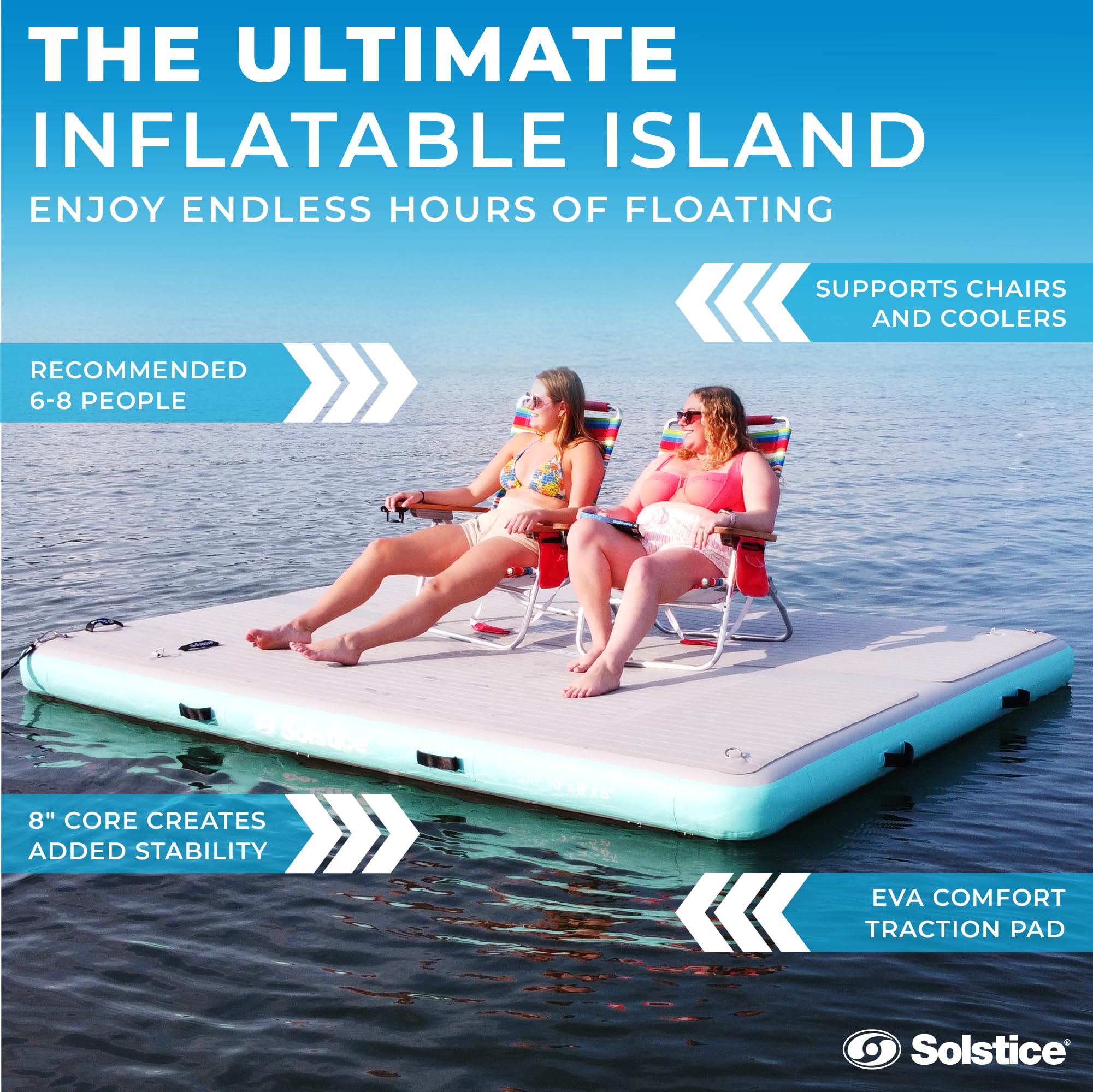 Swim Raft Platform Snapklik.com : SOLSTICE Original Floating Inflatable Luxe Dock Platform ...
