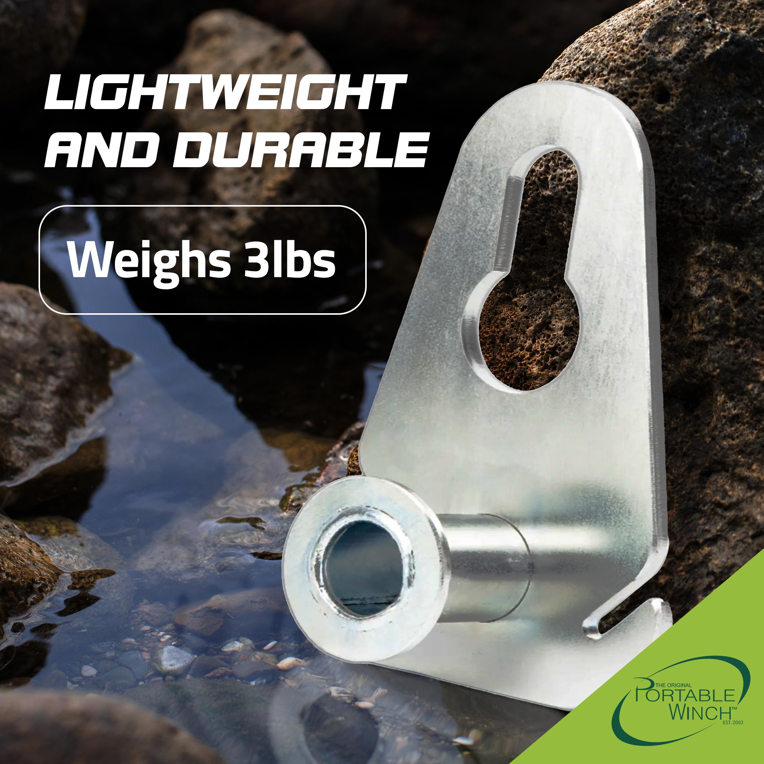 Portable Winch PCA-1310 - Placa de tracción de enganche de bola, compatible con cono deslizante, cadena de gargantilla, para troncos, transporte, remolque y aparejos