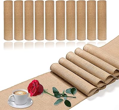 5 Pack Burlap Table Runners, 12 x 71 Inch Rustic Table Runner Farmhouse Table Decor, Burlap Woven Fabric Placemats Rustic ...