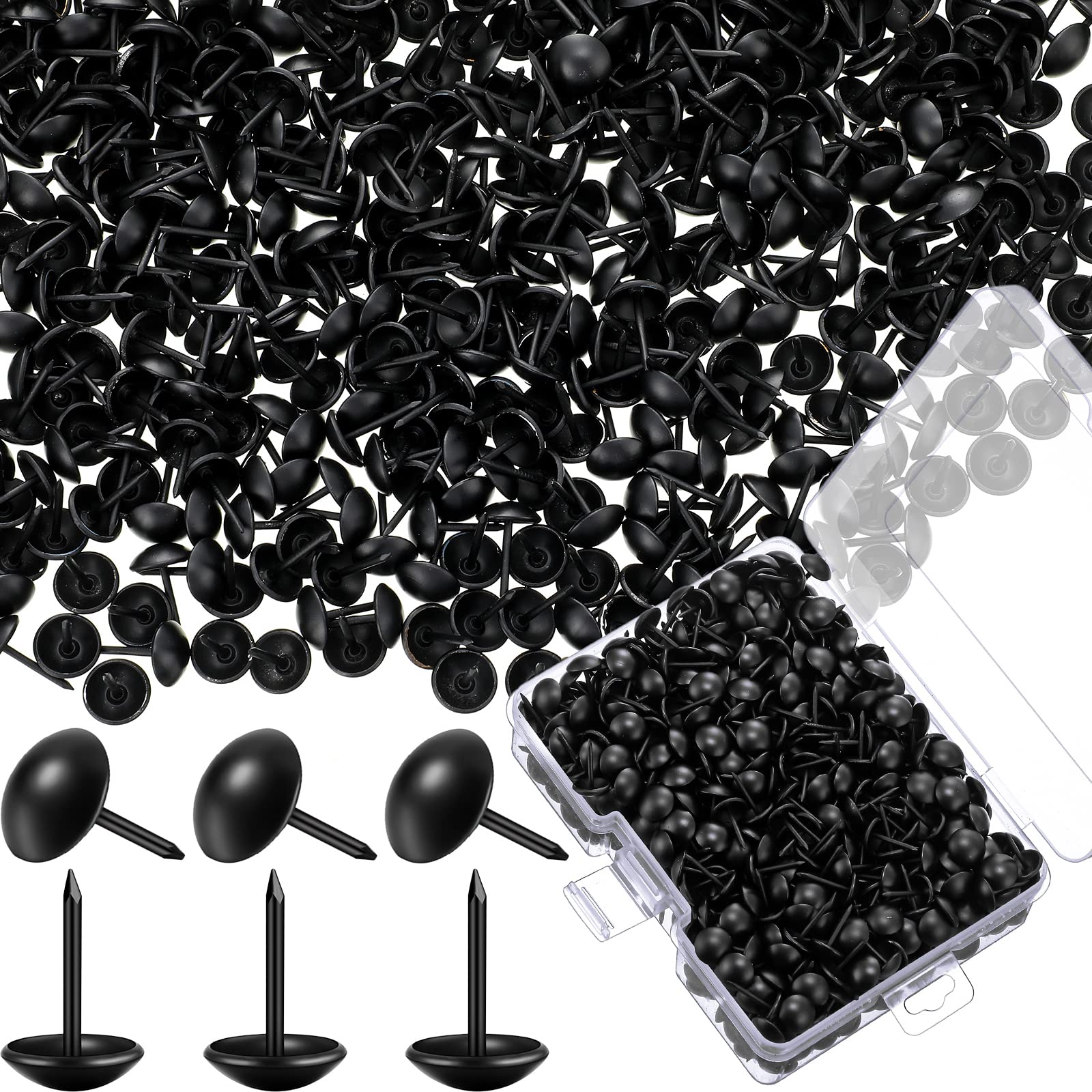 Punaises décoratives noires de 2,2 cm de qualité pour canapé rembourré