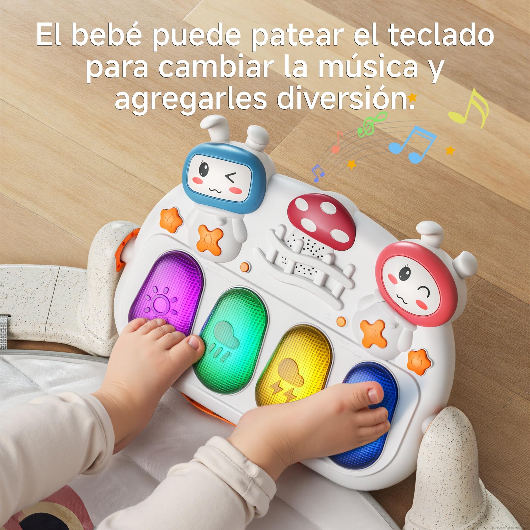 TUMAMA KIDS 4-en-1 Gimnasio De Juegos Para Bebe, Gimnasio Infantil Con Piano Bebe, 70+ Sonidos, 25+ Min De Música y Luces, Arco De Actividades Juego, Juguetes Bebés De 0 1 3 6 Meses Recién Nacido